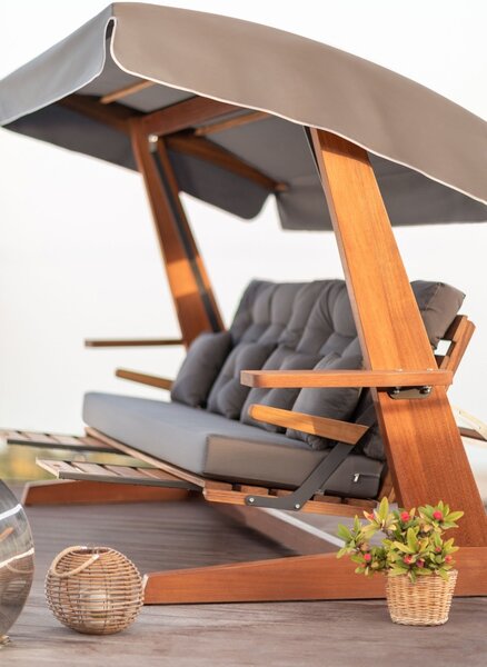 Κούνια Κήπου 3 Θέσεων Luna Deluxe 2600, Ανθρακί, 260x200x195 cm