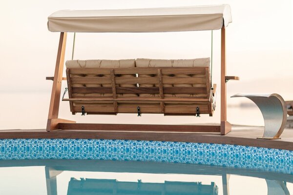 Κούνια Κήπου 3 Θέσεων Luna Deluxe 2600, Μπεζ, 260x200x195 cm