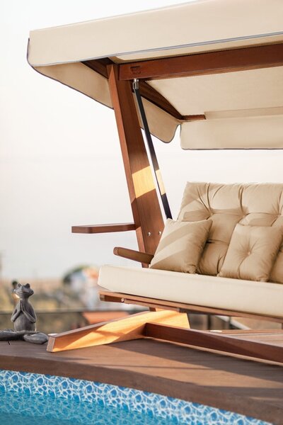 Κούνια Κήπου 3 Θέσεων Luna Deluxe 2600, Μπεζ, 260x200x195 cm