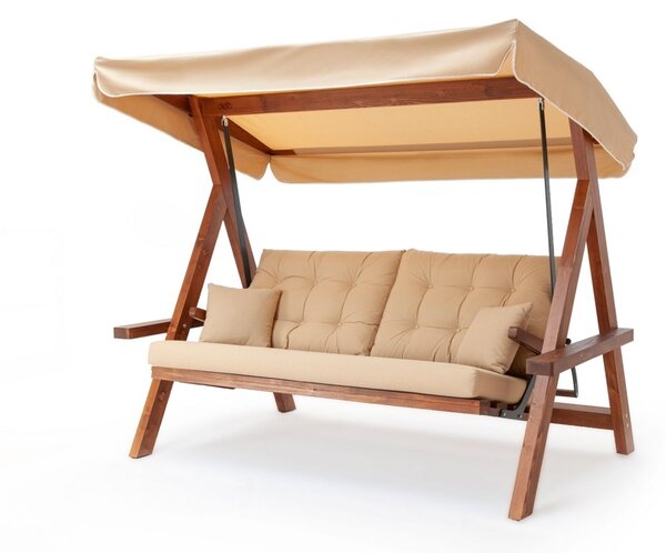 Κούνια Κήπου 3 Θέσεων Lyon 2400, Μπεζ, 236x190x175 cm