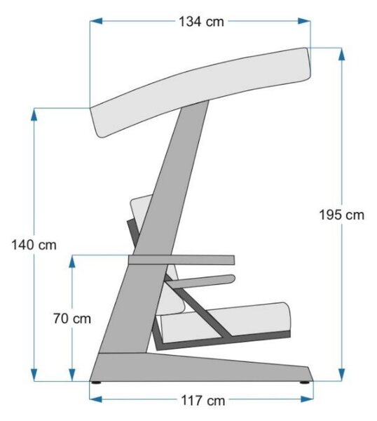 Κούνια Κήπου 3 Θέσεων Sia 2400, Ανθρακί, 236x190x175 cm