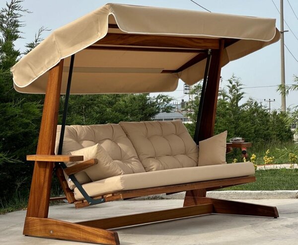 Κούνια Κήπου 3 Θέσεων Sia 2400, Μπεζ, 236x190x175 cm