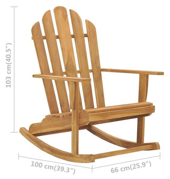 VidaXL Κουνιστή Πολυθρόνα Adirondack από Μασίφ Ξύλο Teak