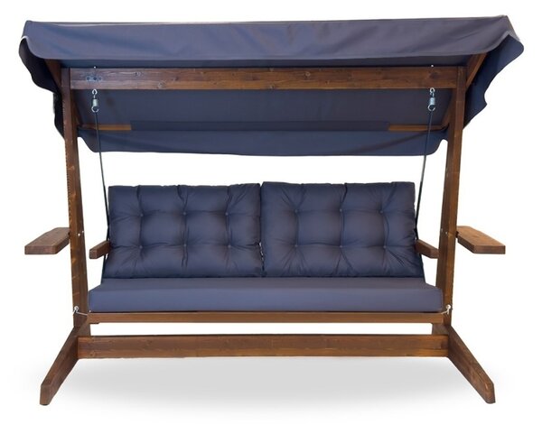 Κούνια Κήπου 3 Θέσεων Viva 2400, Ανθρακί, 237x100x175 cm
