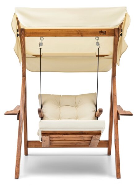 Κούνια Κήπου Galata Swing S1, Κρεμ, 113x195x120 cm