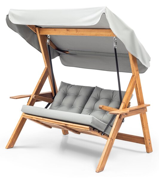 Διπλή Κούνια Κήπου Galata Swing S2, Γκρι, 160x195x120 cm