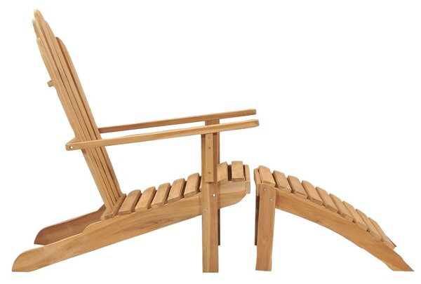 VidaXL Καρέκλα Adirondack με Υποπόδιο από Μασίφ Ξύλο Teak