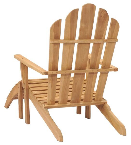 VidaXL Καρέκλα Adirondack με Υποπόδιο από Μασίφ Ξύλο Teak