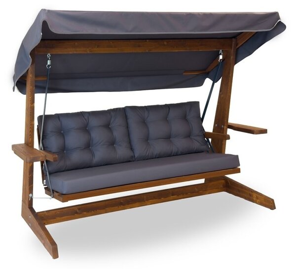 Κούνια Κήπου 3 Θέσεων Viva 2400, Ανθρακί, 237x100x175 cm