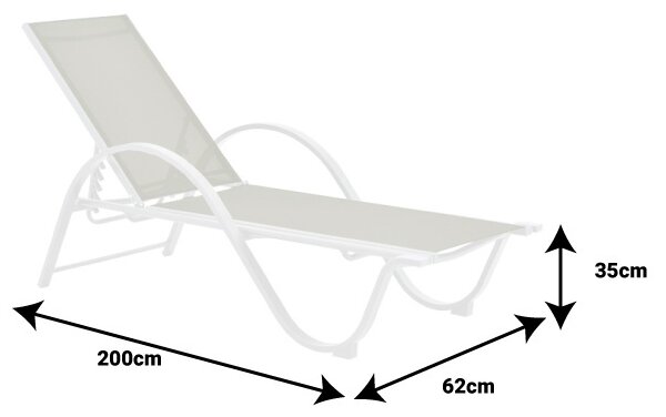 Ξαπλώστρα κήπου Attain Λευκό 200x62x35 cm