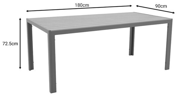 Τραπέζι κήπου Nares Γκρι 180x90x72.5 cm