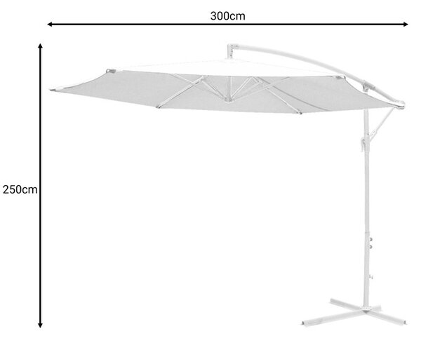 Ομπρέλα κήπου Jiopel Λευκό 300x300x250 cm
