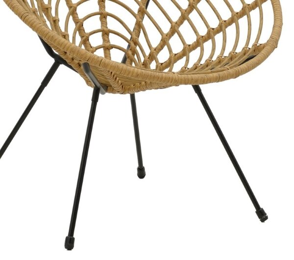 Καρέκλα κήπου Naoki Μαύρο 78x74x87 cm