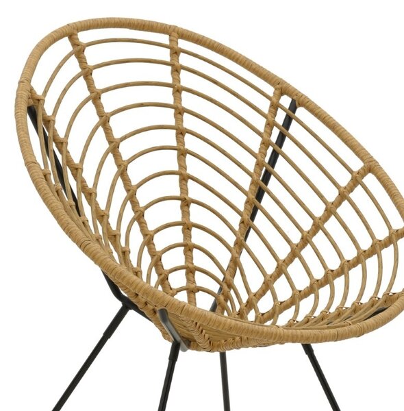 Καρέκλα κήπου Naoki Μαύρο 78x74x87 cm