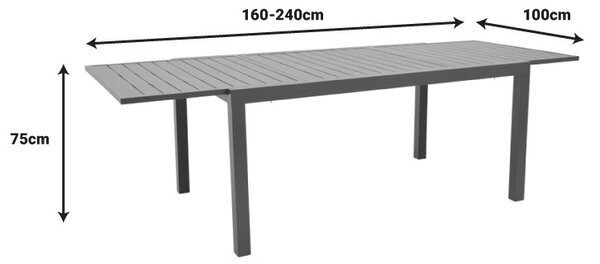 Τραπέζι κήπου Lafla Γκρι 240x100x75 cm