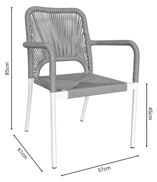 Καρέκλα κήπου Norture Λευκό 57x61x85 cm