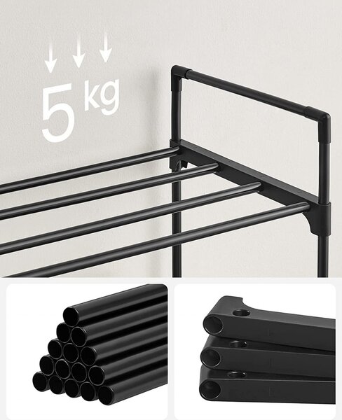 Παπουτσοθήκη, Songmics, Μαύρο, 92x30x54 cm