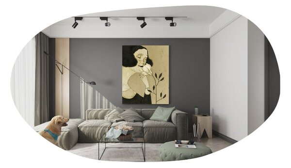 Επιτοίχιος καθρέφτης Vanomi Μαύρο 52x89x2.2 cm