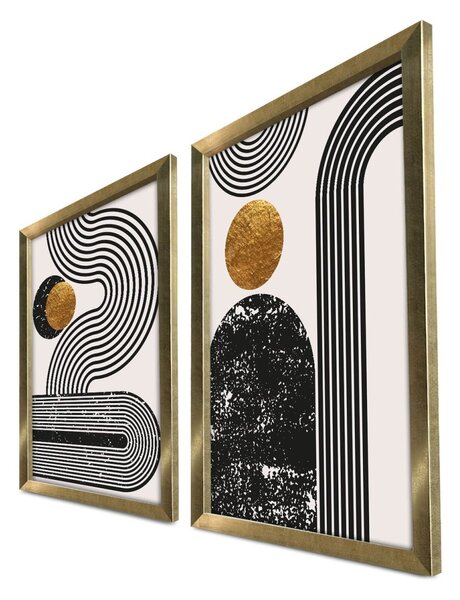 Πίνακας, σετ 2 τεμαχίων Euphoria Origin Χρυσό 38x53 cm