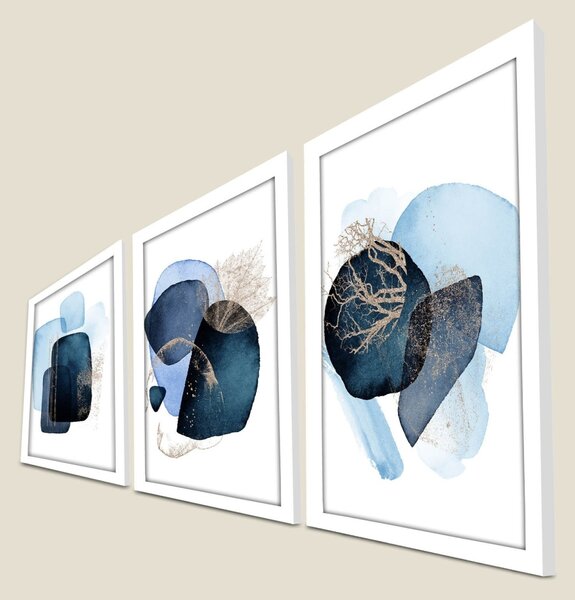 Πίνακας, σετ 3 τεμαχίων Mar Protea Bleumarin 38x53 cm