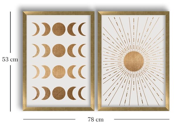Πίνακας, σετ 2 τεμαχίων NatureGrace Καφέ 38x53 cm