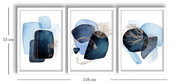 Πίνακας, σετ 3 τεμαχίων Mar Protea Bleumarin 38x53 cm