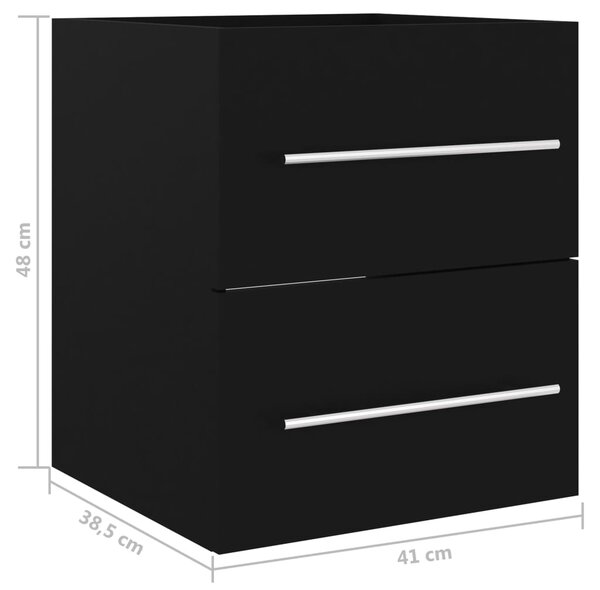 VidaXL Ντουλάπι Νιπτήρα Μαύρο 41 x 38,5 x 48 εκ. από Μοριοσανίδα