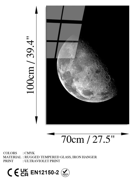 Πίνακας από σκληρυμένο γυαλί UV Πολύχρωμος 70x100 cm
