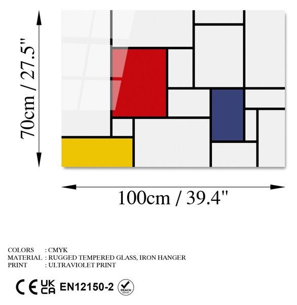 Πίνακας από σκληρυμένο γυαλί UV Πολύχρωμος 70x100 cm