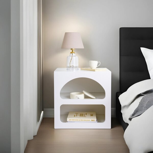 Κομοδίνο Lorin Λευκό 50x50x38 cm