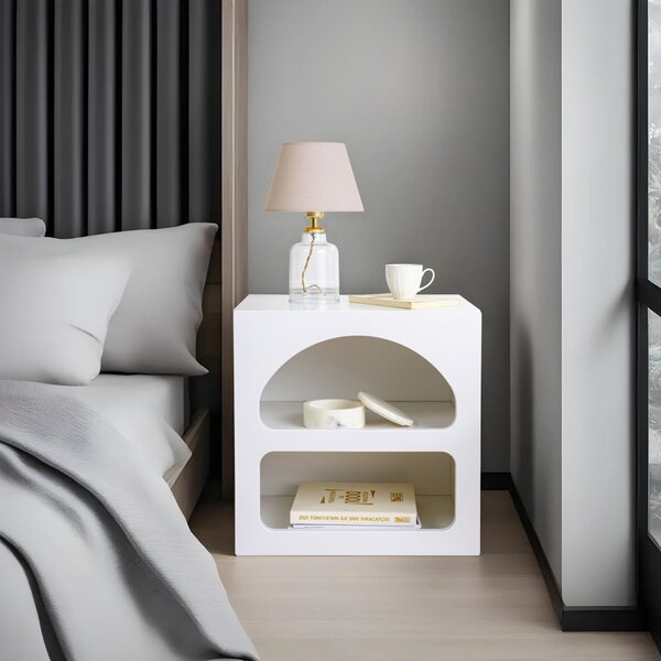 Κομοδίνο Lorin Λευκό 50x50x38 cm