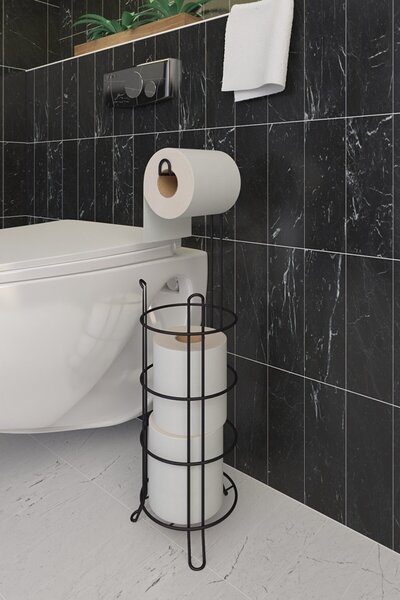 Βάση για χαρτί υγείας SB061 Μαύρο 15x15x55 cm