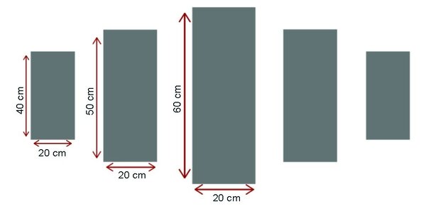 Πίνακας, σετ 5 τεμαχίων 5M Πολύχρωμος 110x60 cm