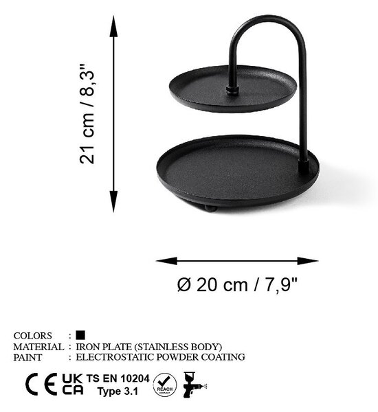 Βάση κοσμημάτων Kormen Μαύρο 20x21 cm