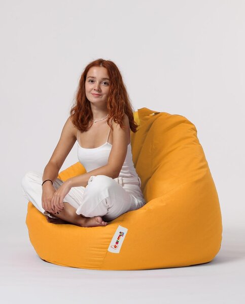 Πολυθρόνα Πουφ Κήπου Premium Κίτρινο 115x130x39 cm