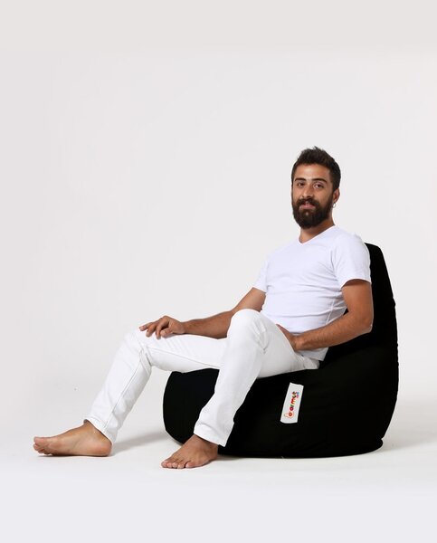 Πολυθρόνα Πουφ Κήπου Drop Μαύρο 80x80x33 cm