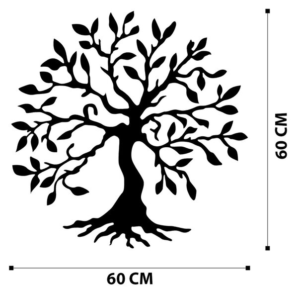 Μεταλλικός πίνακας Tree Μαύρο 60x60 cm