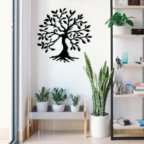 Μεταλλικός πίνακας Tree Μαύρο 60x60 cm
