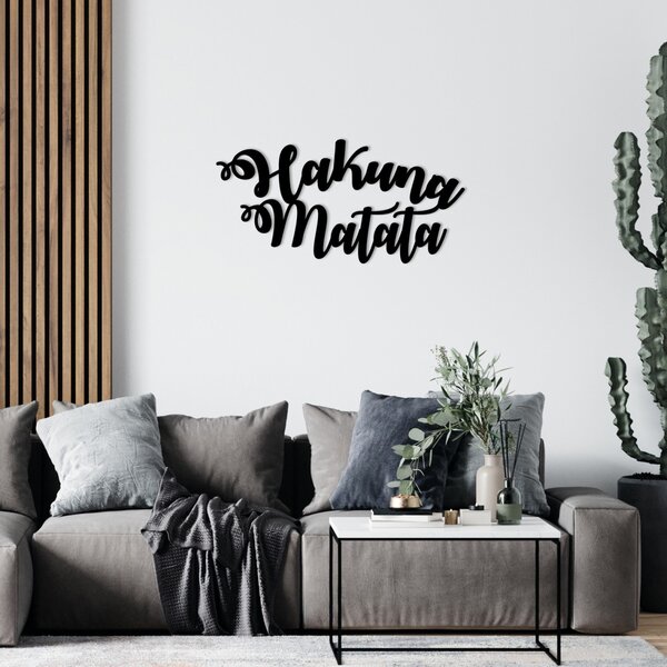 Μεταλλικός πίνακας Hakuna Μαύρο 70x35 cm