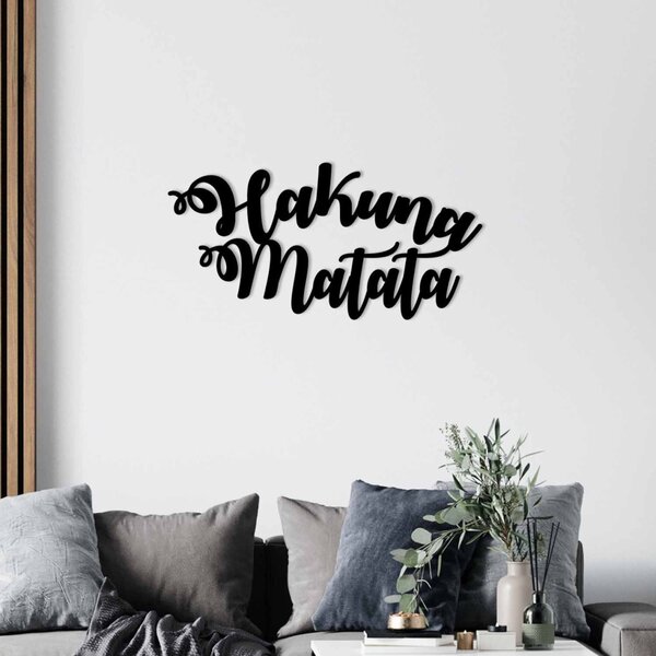 Μεταλλικός πίνακας Hakuna Μαύρο 70x35 cm