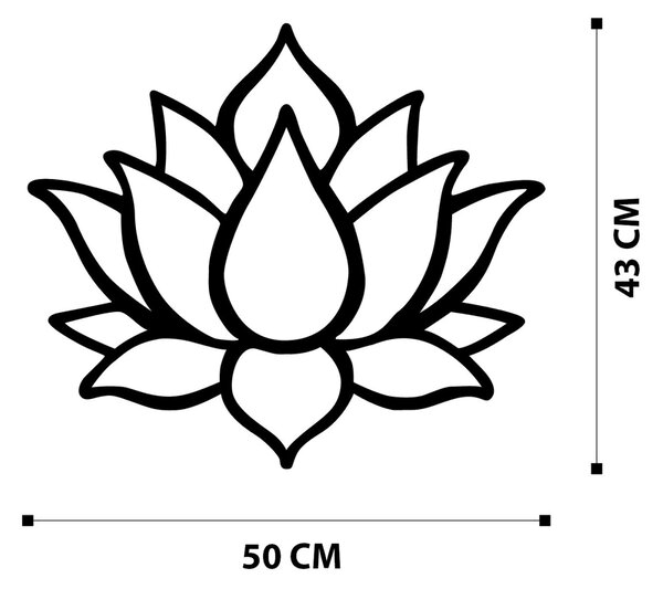 Μεταλλικός πίνακας Lotus Μαύρο 50x43 cm