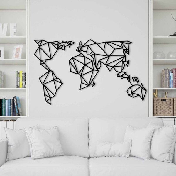 Μεταλλικός πίνακας World Μαύρο 140x80 cm