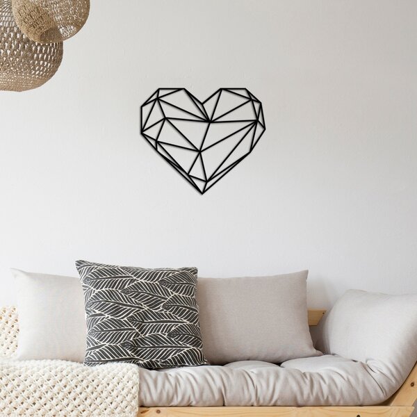 Μεταλλικός πίνακας Heart Μαύρο 47x40 cm