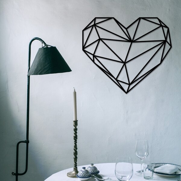 Μεταλλικός πίνακας Heart Μαύρο 47x40 cm