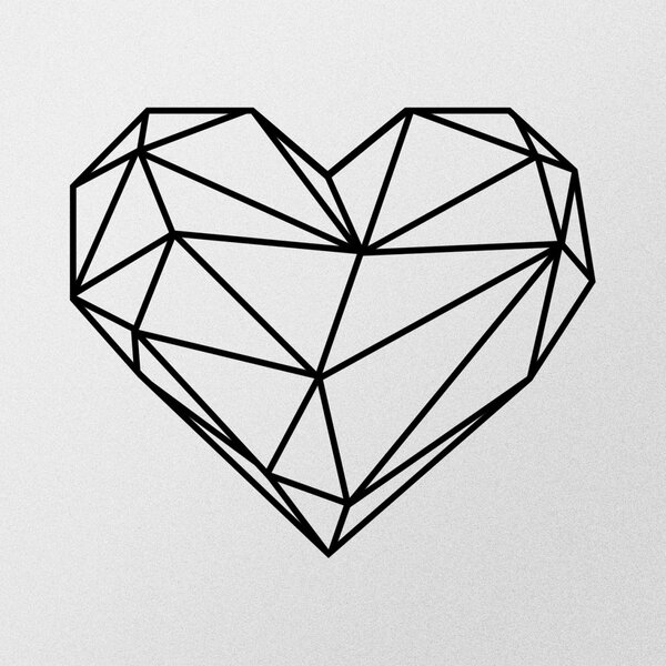 Μεταλλικός πίνακας Heart Μαύρο 47x40 cm