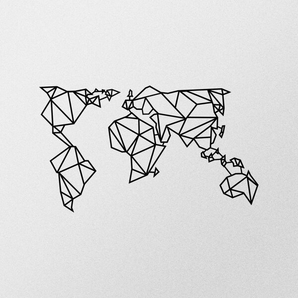 Μεταλλικός πίνακας World Μαύρο 100x59 cm
