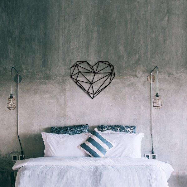 Μεταλλικός πίνακας Heart Μαύρο 47x40 cm