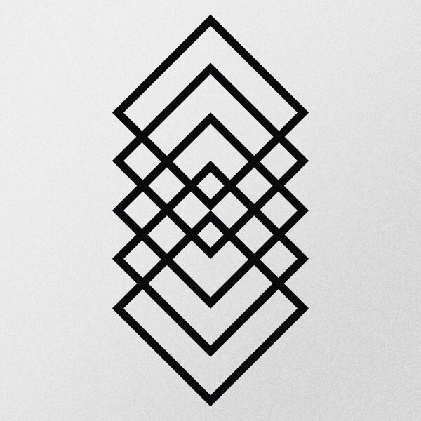 Μεταλλικός πίνακας Geometry Μαύρο 30x60 cm