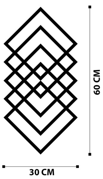 Μεταλλικός πίνακας Geometry Μαύρο 30x60 cm