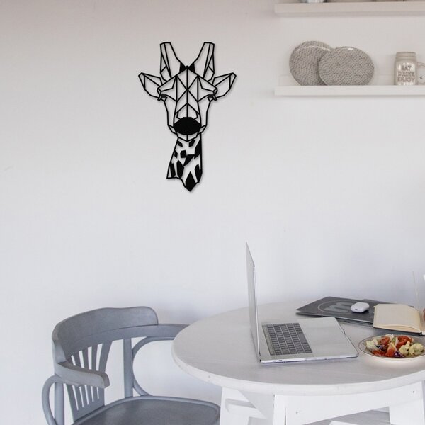 Μεταλλικός πίνακας Giraffe Μαύρο 33x50 cm